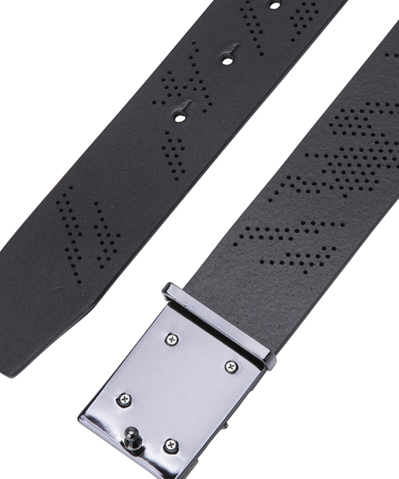 Men's Camo Punching Pattern Belt - Black