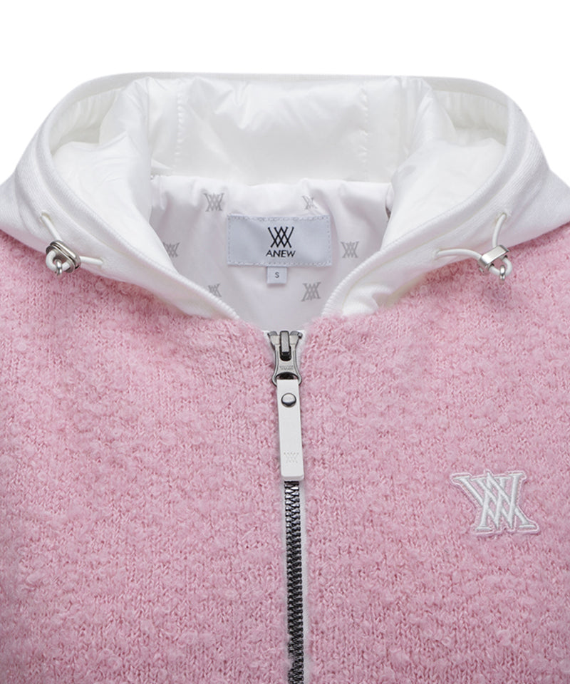 ANEW GOLF Women's Hoodie Knit Zip-Up Vest - Pink