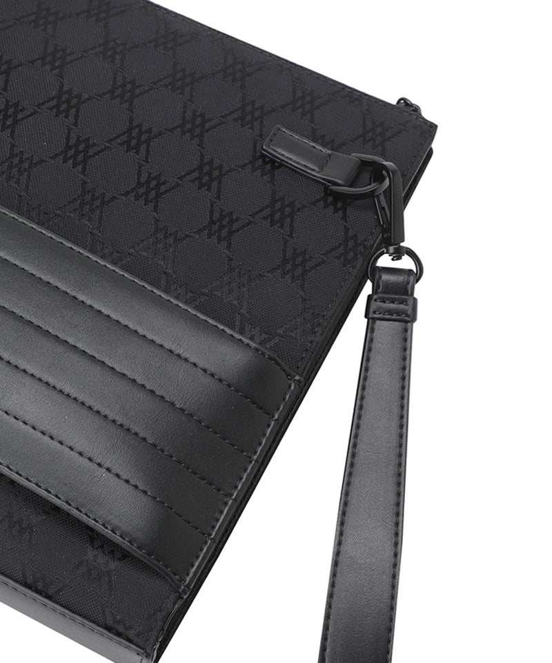 ANEW Golf Uni Jacquard Pattern Clutch Bag - Black