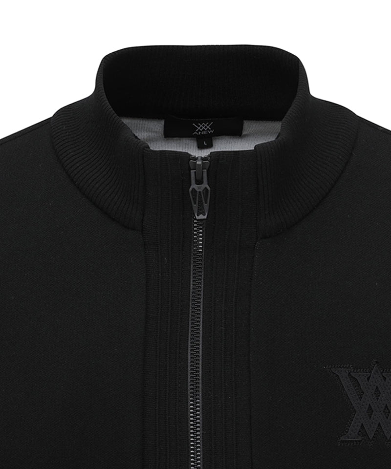 Anew Golf Men's SP Logo Pattern Knit Cardigan - Black