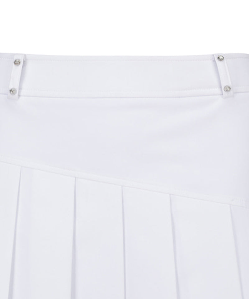 Anew Golf Women's Logo Band Point Pleats Skirt - White