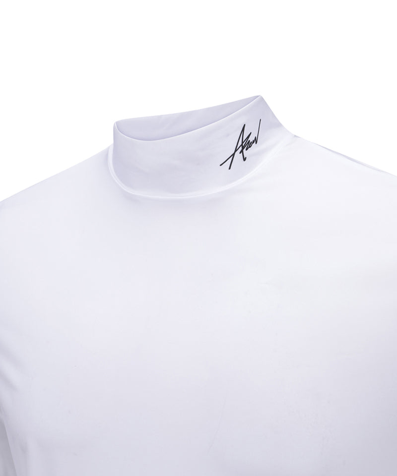 Men's Mock Neck Cooling Baselayer - White