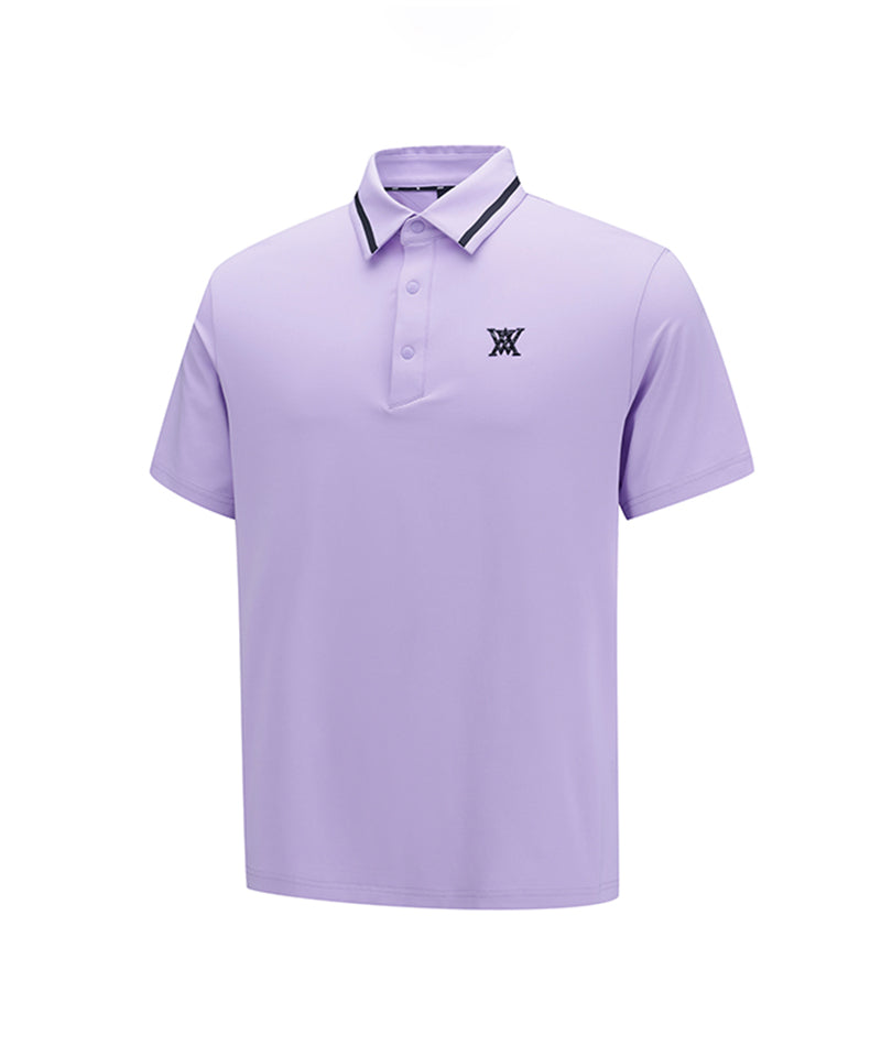 Men's Back Triangular Point Short T-Shirt - Lavender