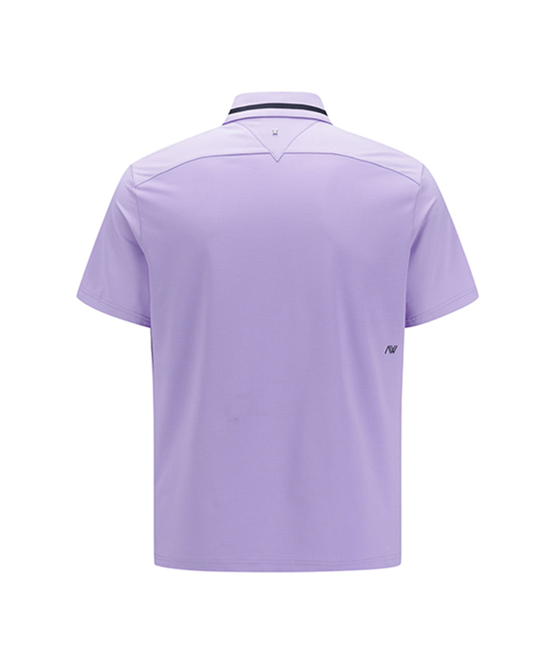 Men's Back Triangular Point Short T-Shirt - Lavender