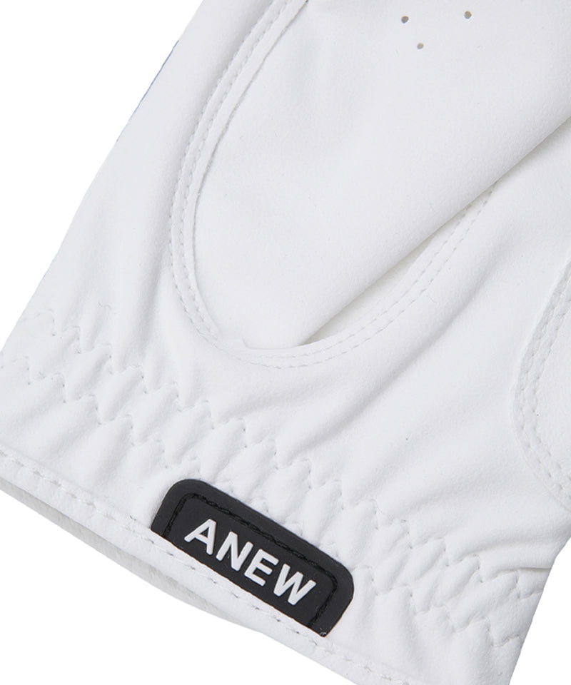 ANEW GOLF Men's Logo Point Mesh Gloves (Left Hand) - White