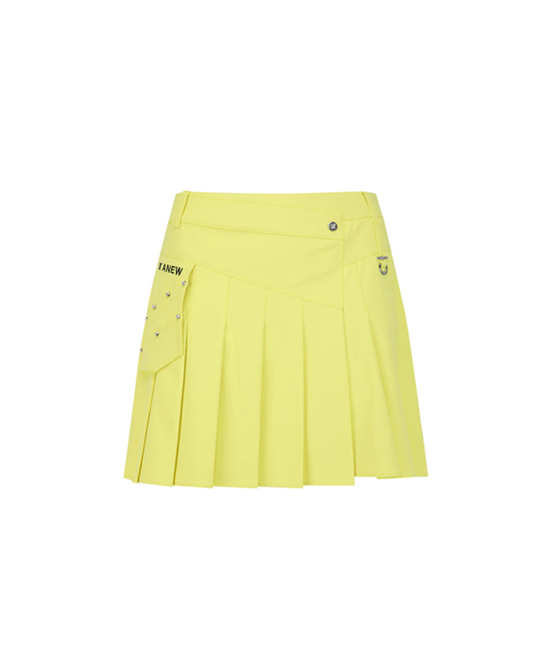 Anew Golf Women's SP All Over Pleated Skirt - Yellow