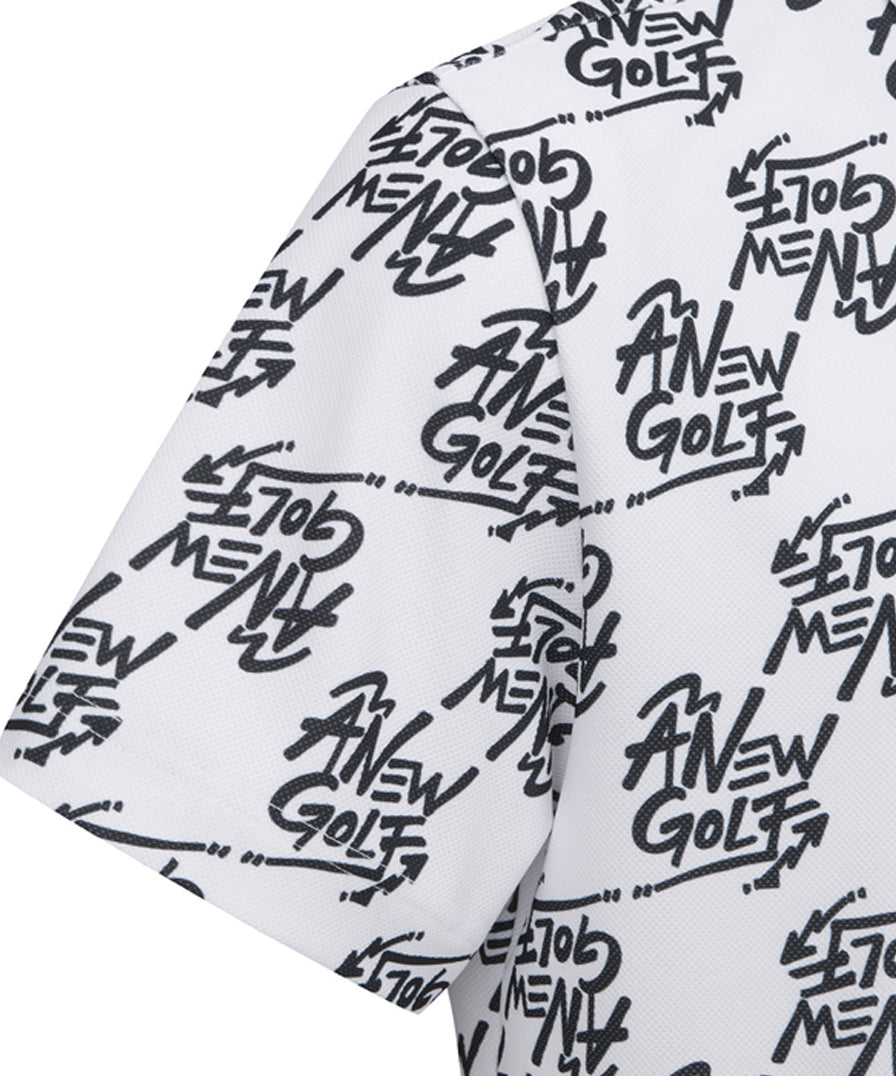 Men's Logo Pattern Short T-Shirt - White