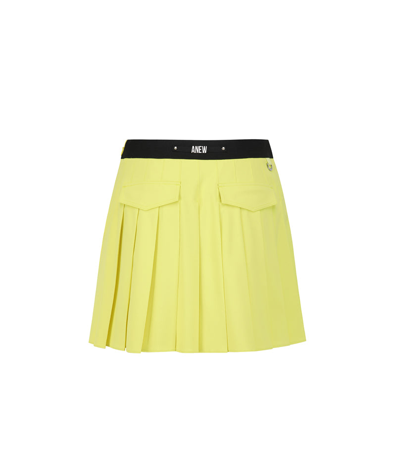 Anew Golf Women's SP All Over Pleated Skirt - Yellow