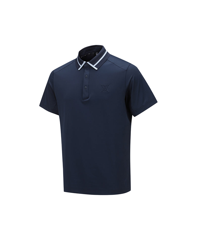 Navy blue t shirt with collar hotsell