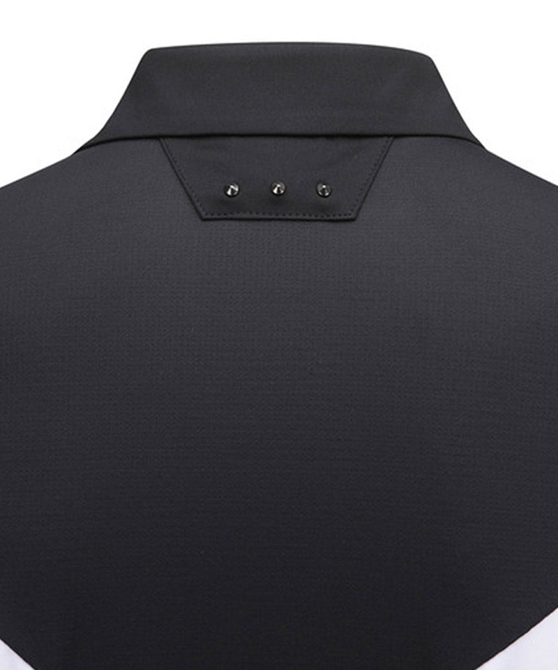 Men Ice Dots Incision Point Short T-Shirt - Black