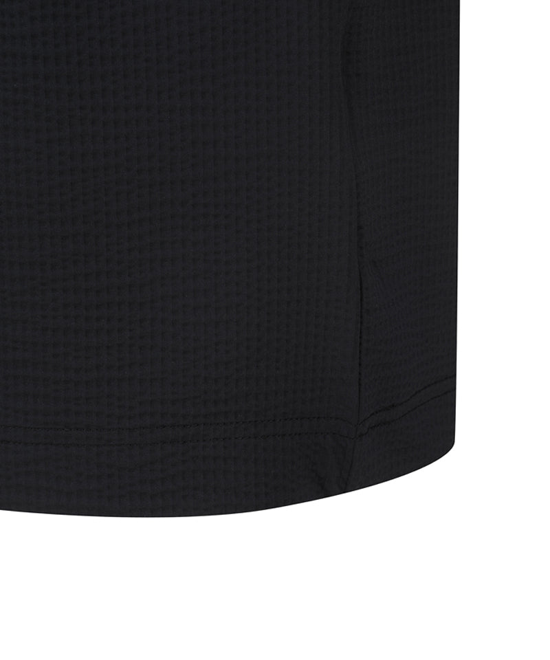 Men's Crack Fabric Short T-Shirt - Black