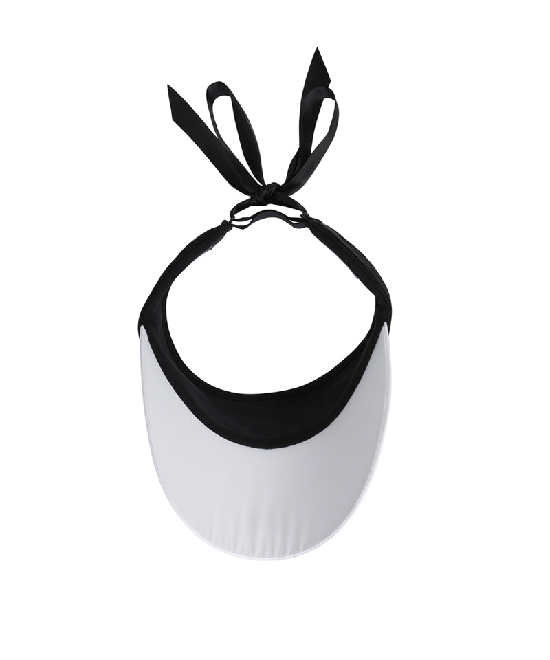 Women's Ribbon Tie High Crown Visor - Black