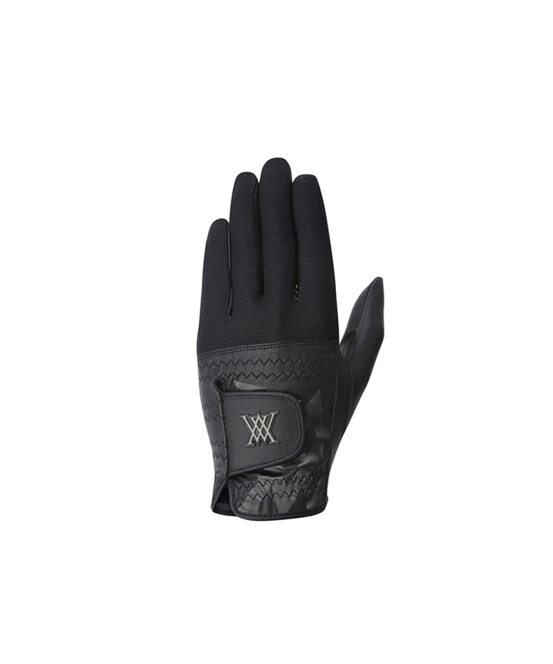 ANEW GOLF Men's Logo Point Mesh Gloves (Left Hand) - Black