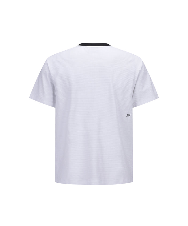 ANEW Golf Men's Square Lip Crew Neck Short T-Shirt - White