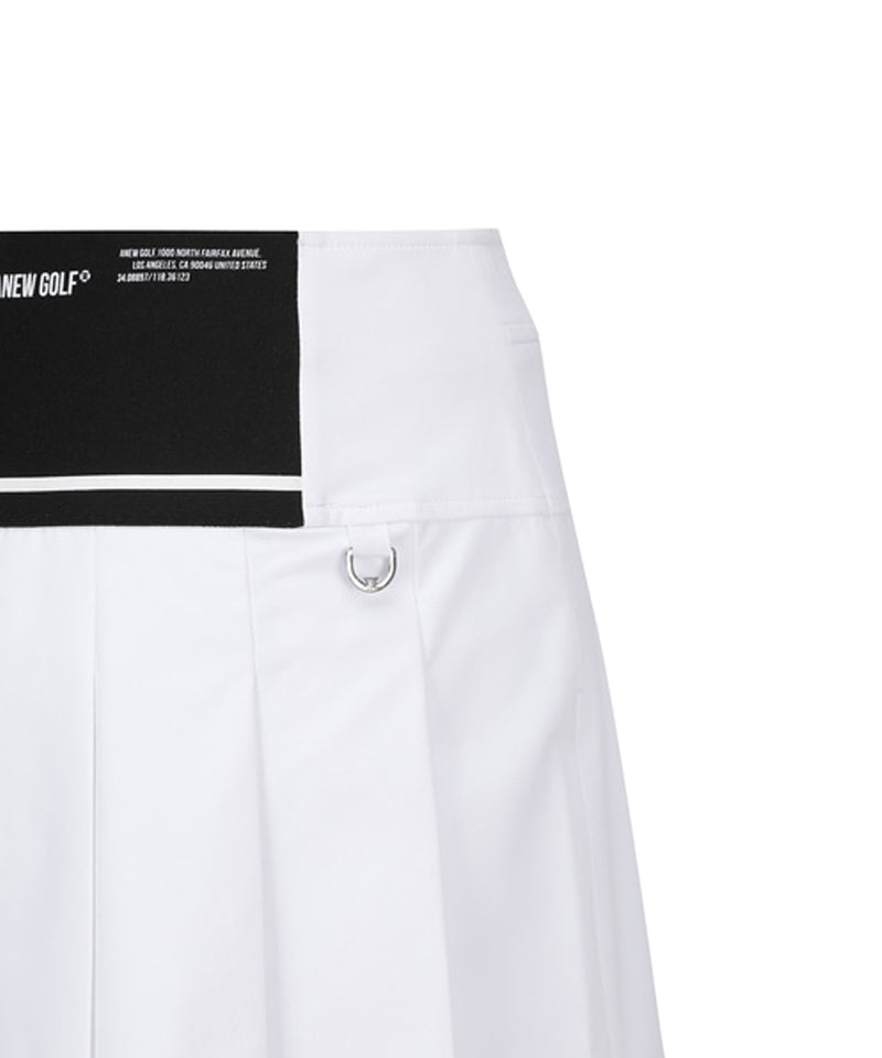 Anew Golf Women's Logo Band Point Pleats Skirt - White