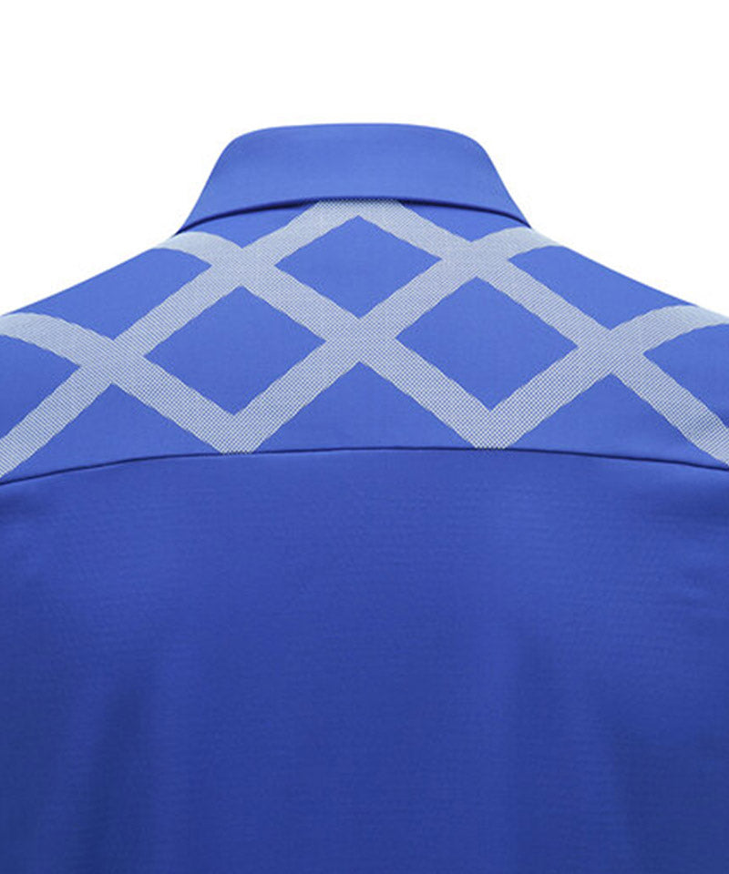 Men Ice Dots Logo Pattern Short T-Shirt - Royal Blue