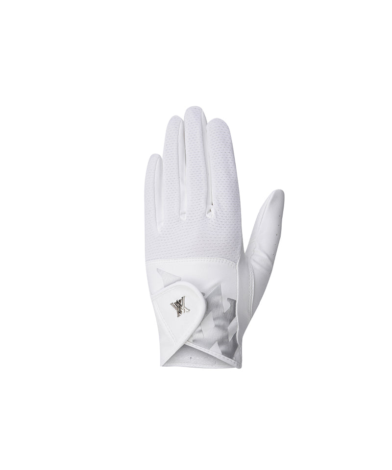 ANEW GOLF Women's Pair Mesh Logo Point Glove - White