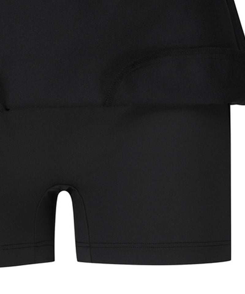 Women's Fleece Incision Point A-Line Skirt - Black