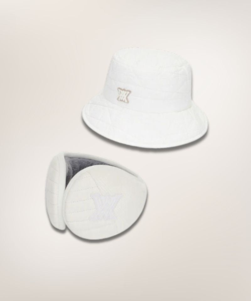 ANEW GOLF Women's Padded Bucket Hat & Unisex Town Ear muff - Ivory SET