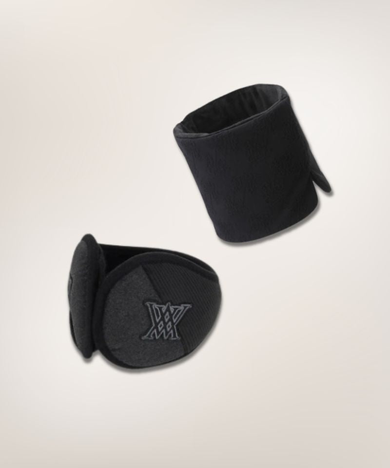 ANEW GOLF Unisex Town Ear Muff & Women's String Neck Warmer - Black SET