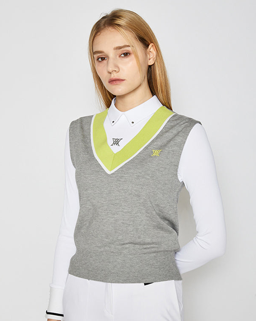 Women's Sweater Vest - Mellange Grey