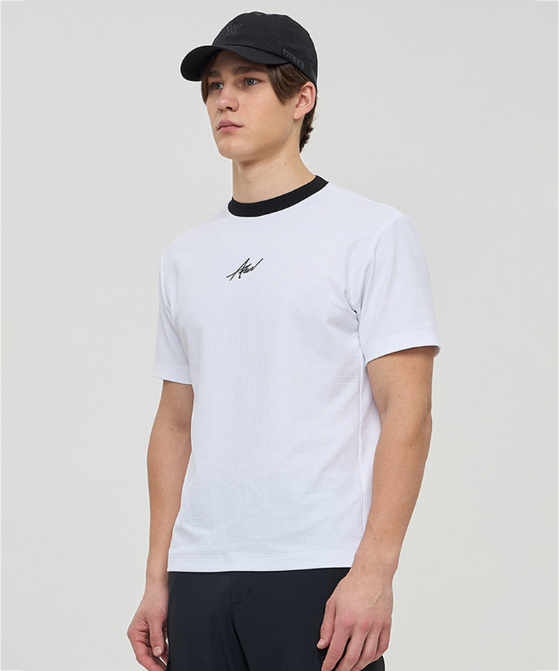 ANEW Golf Men's Square Lip Crew Neck Short T-Shirt - White