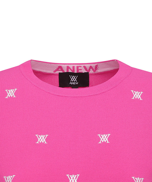 Women's Monogram Logo Point Pullover Sweater - Pink