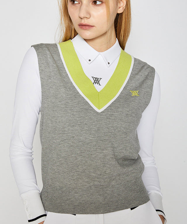 Women's Sweater Vest - Mellange Grey