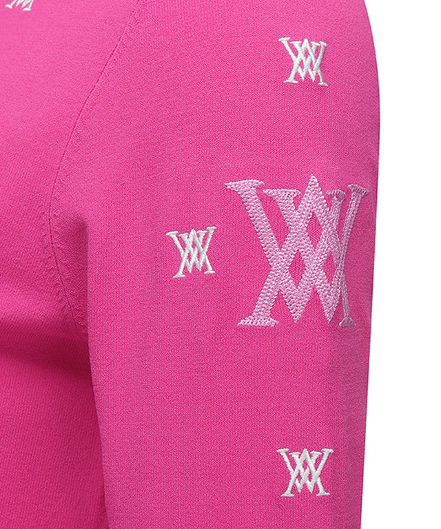 Women's Monogram Logo Point Pullover Sweater - Pink