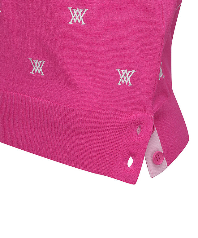 Women's Monogram Logo Point Pullover Sweater - Pink