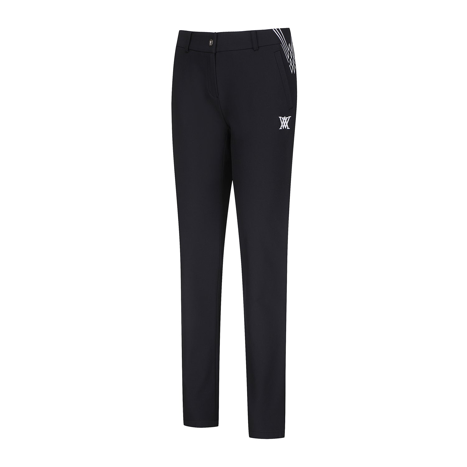 [Season End] Women's Side Logo Point Long Pants - Black