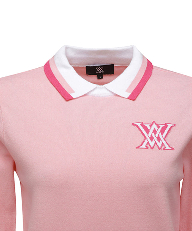 Women's Logo Combination Pastel Sweater - Light Pink