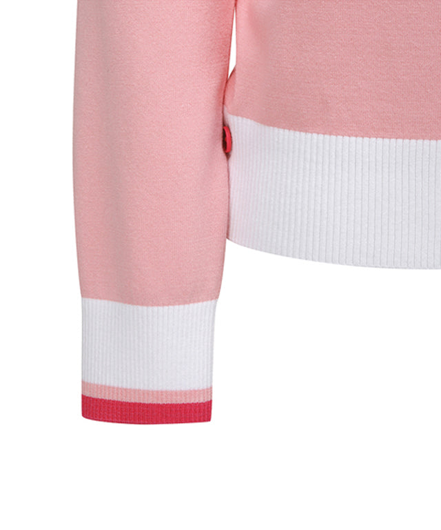 Women's Logo Combination Pastel Sweater - Light Pink