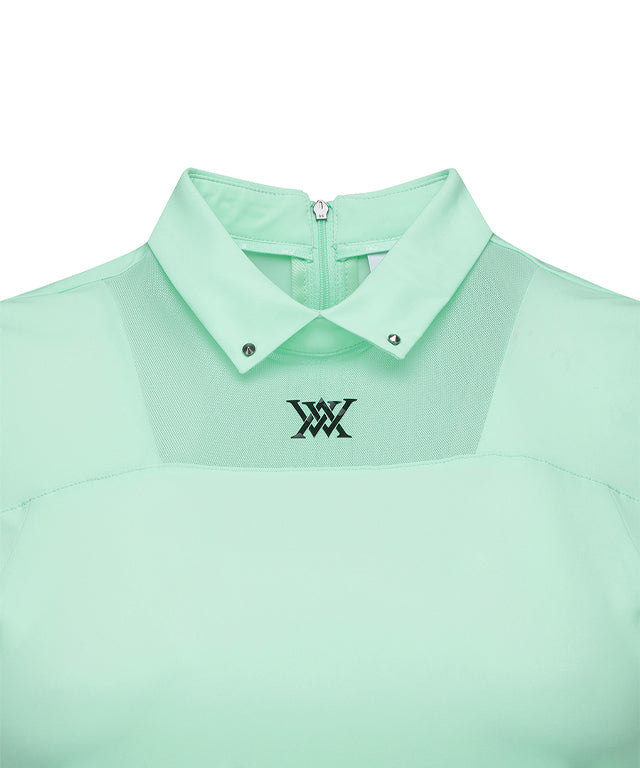 Women's Mash Block Point Short Sleeve Long T-Shirt - Light Green
